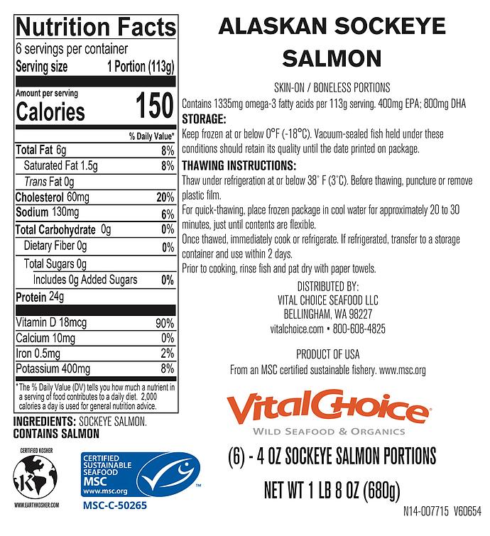 MSC Wild Alaskan Sockeye Salmon - skin-on